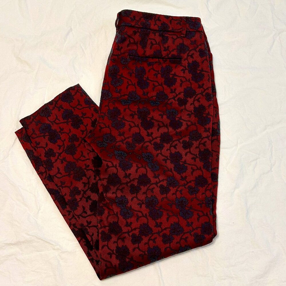 WHBM Comfort Stretch Jacquard Slim Ankle Pants